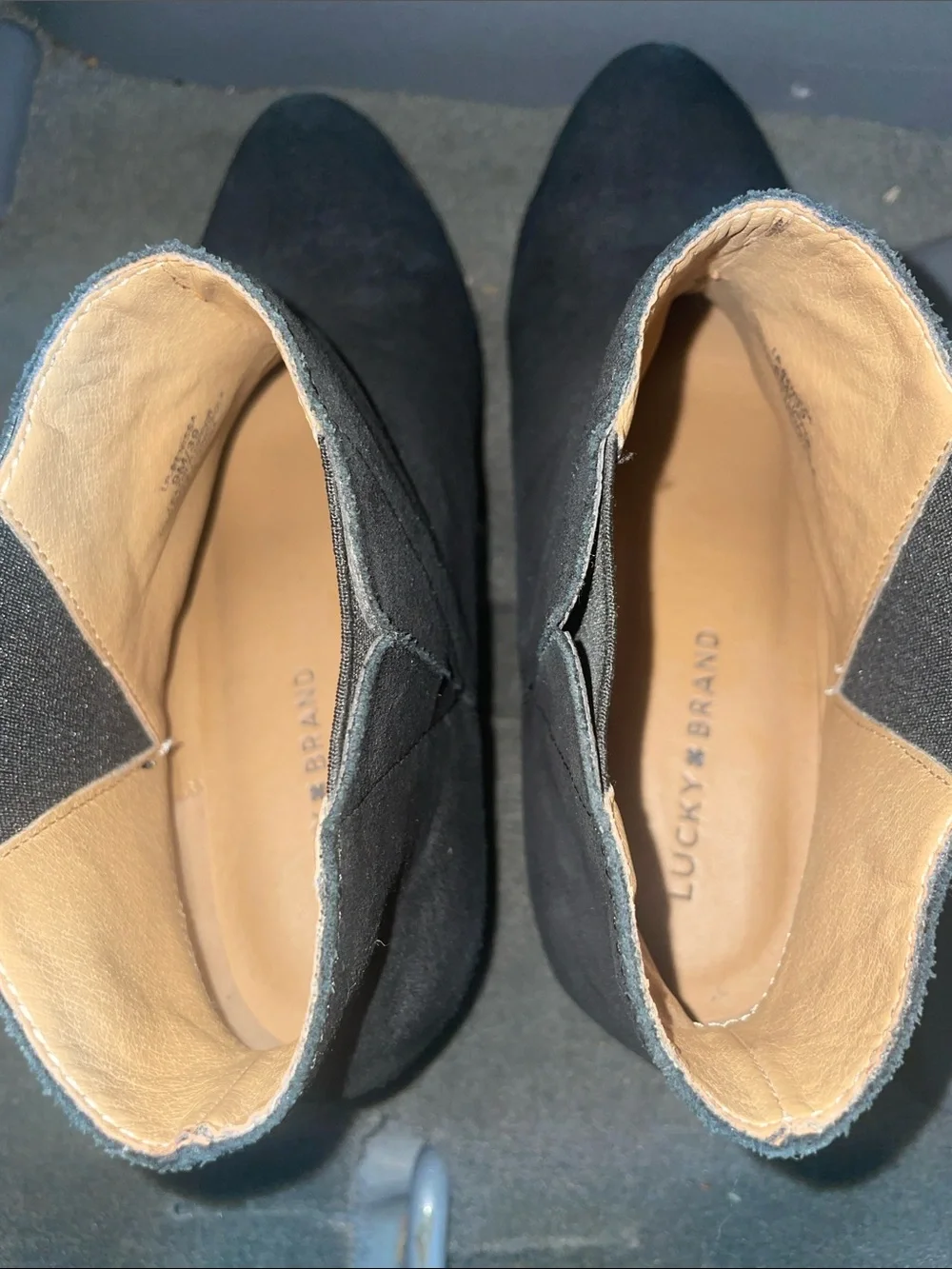 Lucky Brand Black Suede Ankle Booties